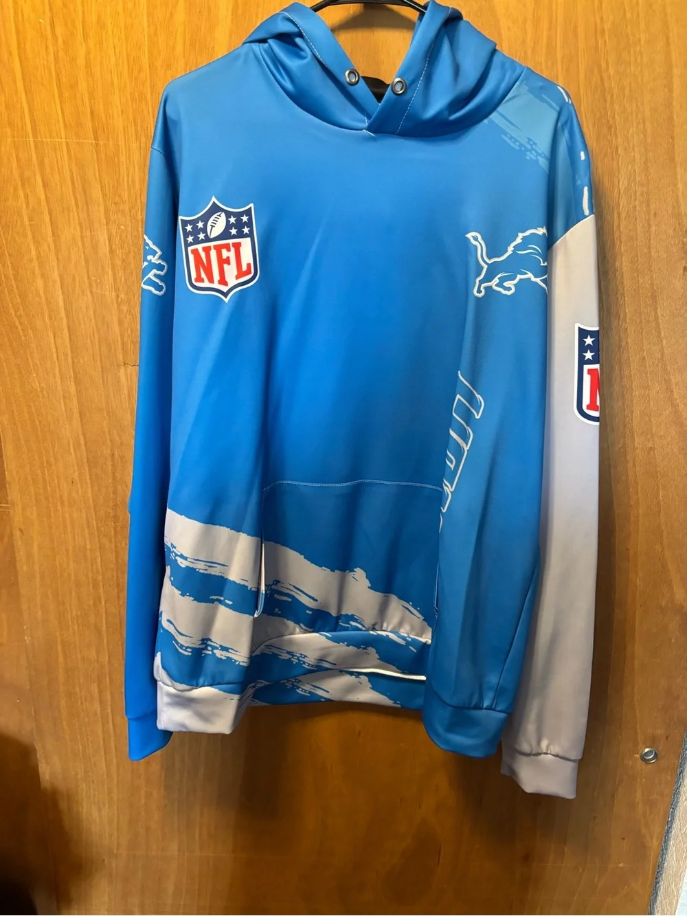 Detroit Lions NFL Pullover Hoodie - Blue & Gray